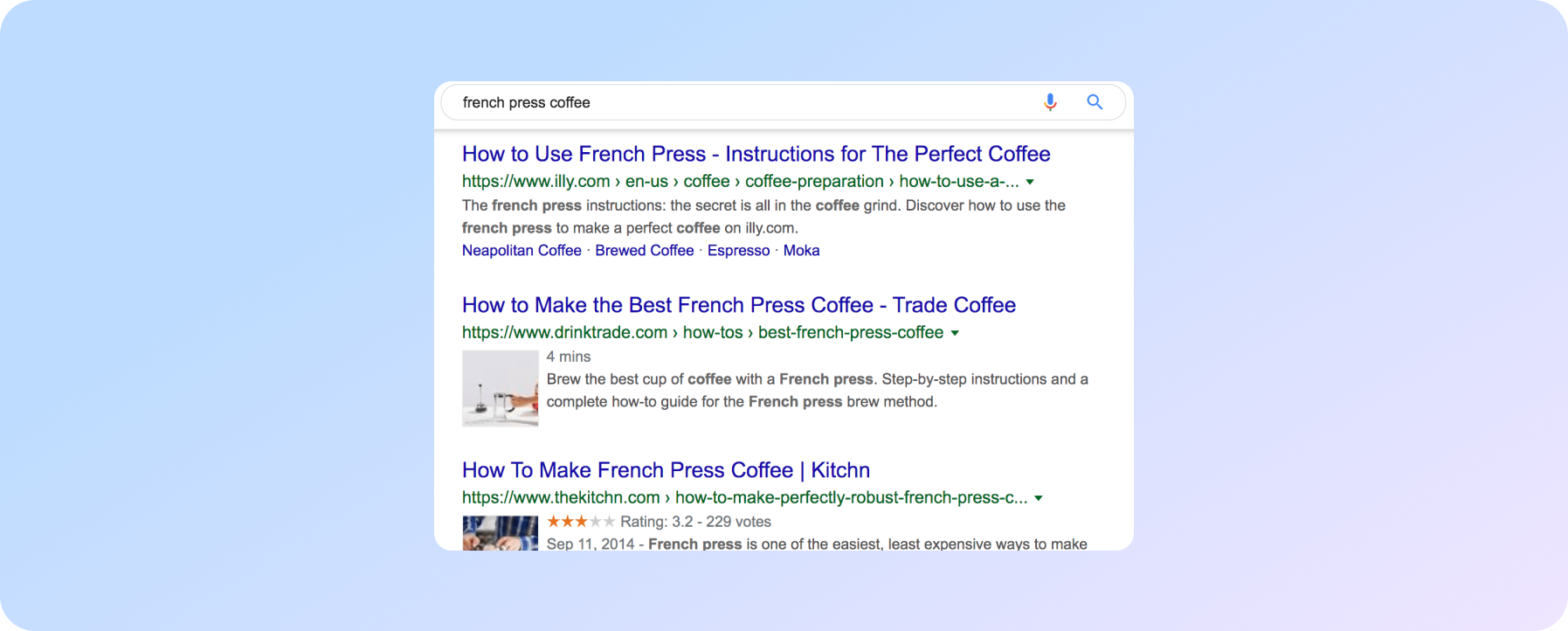 топрезультати за пошуком «french press coffee»