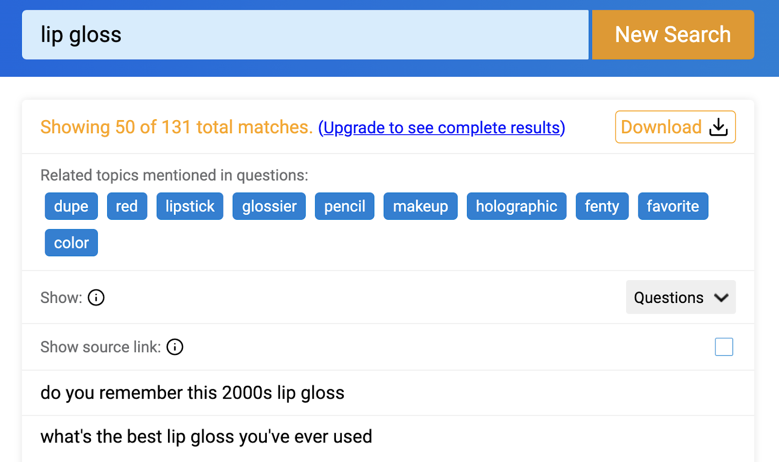 Результати питання QuestionDB з пошуку «lip gloss»