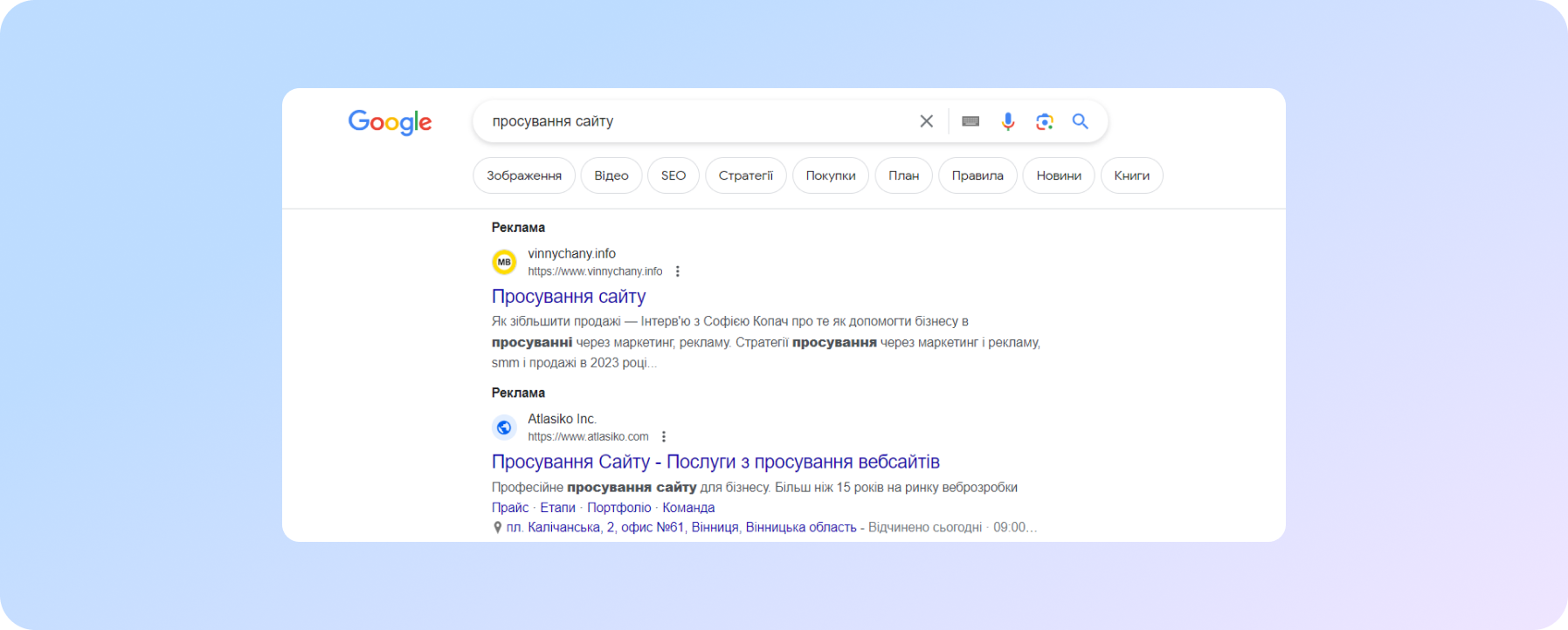 Реклама в Google Ads - пошукові кампанії