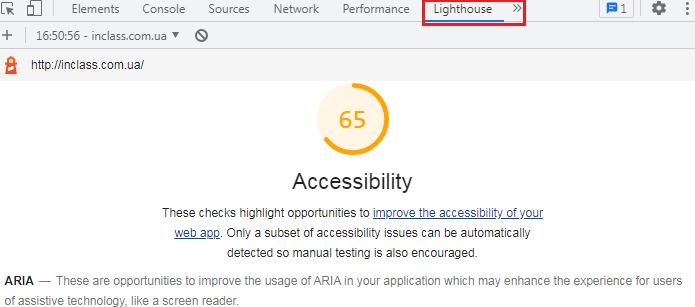 Checking website availability by using Lighthouse