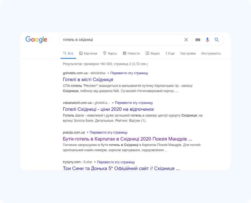 по запиту “готель в східниці” - 14е місце